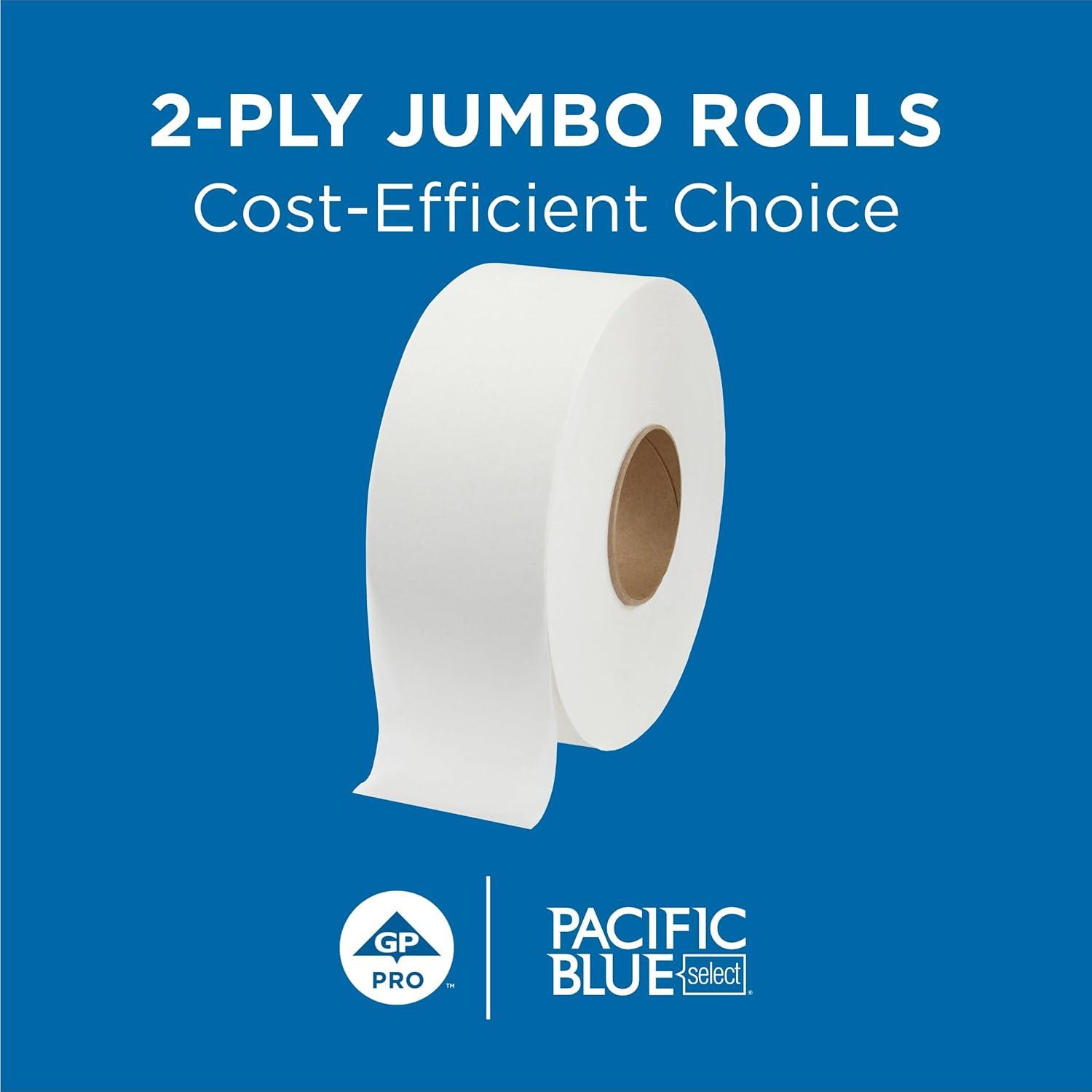 image:imageGeorgiaPacific Pacific Blue Basic 2Ply Jumbo Jr 9 Toilet Paper by GP PRO GeorgiaPacific 12798 1000 Linear Feet per Roll 8 Rolls Per Case8 Count Pack of 1