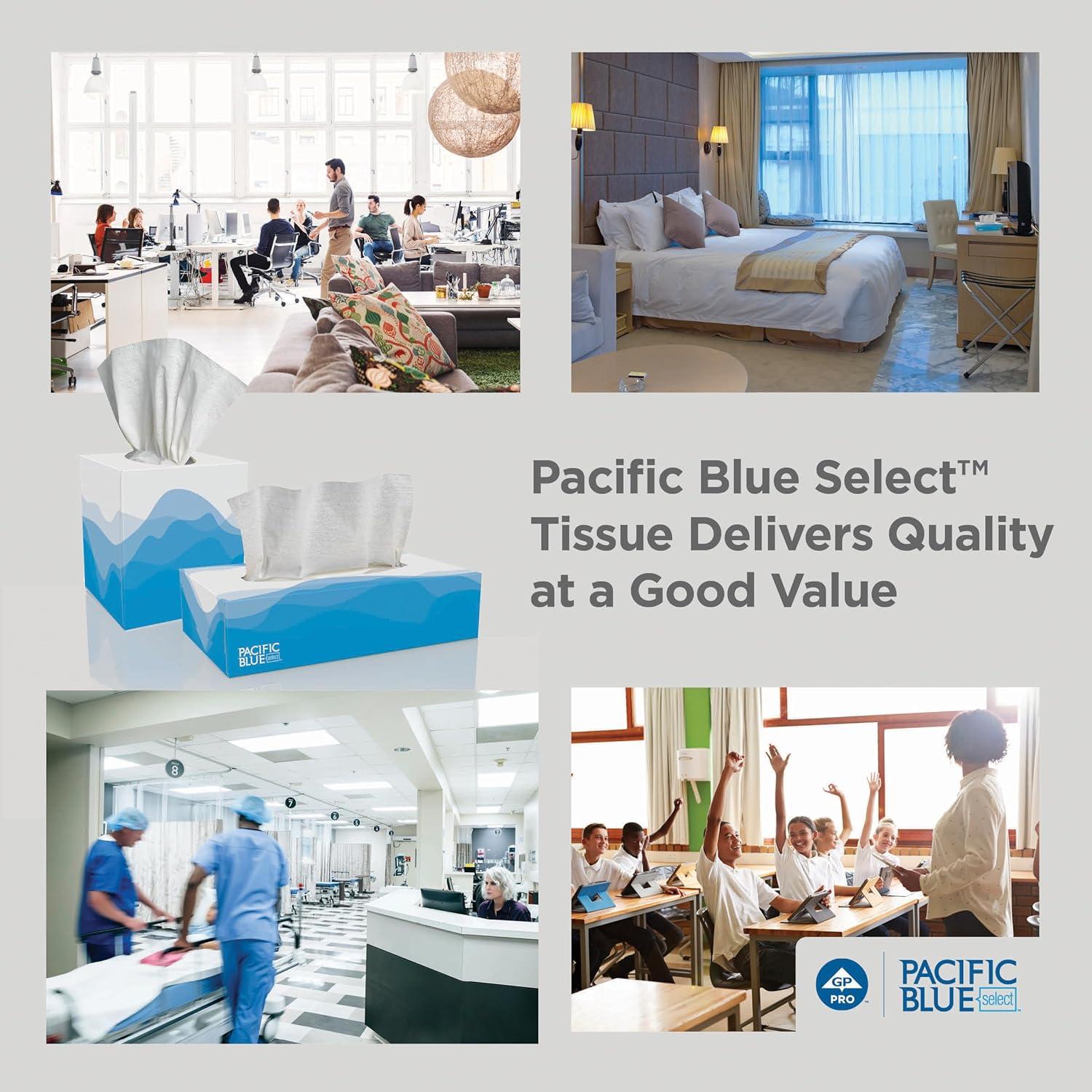 image:imageGeorgiaPacific Pacific Blue Select Facial Tissue 48100 2Ply 100 Sheets Per Box 30 Flat Boxes Per Bulk Case