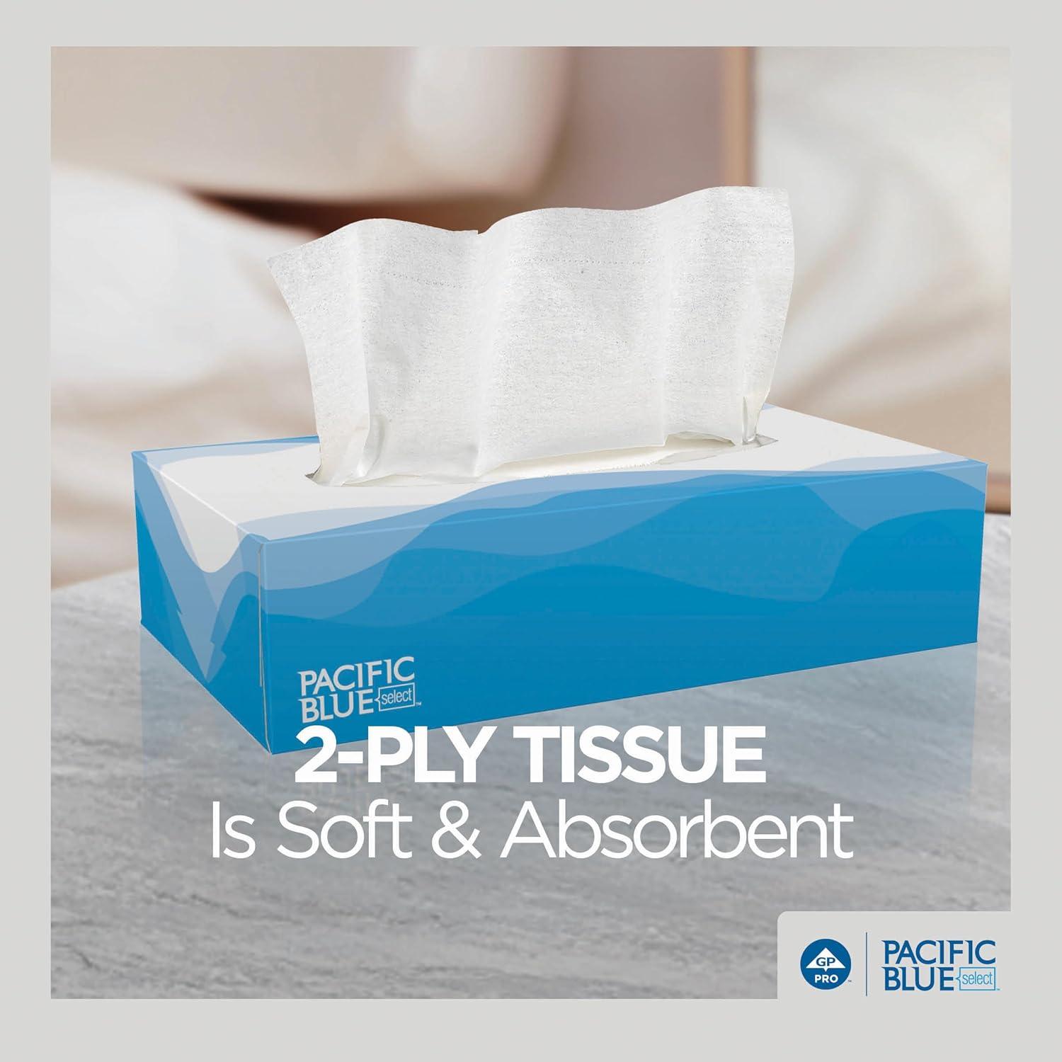 image:imageGeorgiaPacific Pacific Blue Select Facial Tissue 48100 2Ply 100 Sheets Per Box 30 Flat Boxes Per Bulk Case