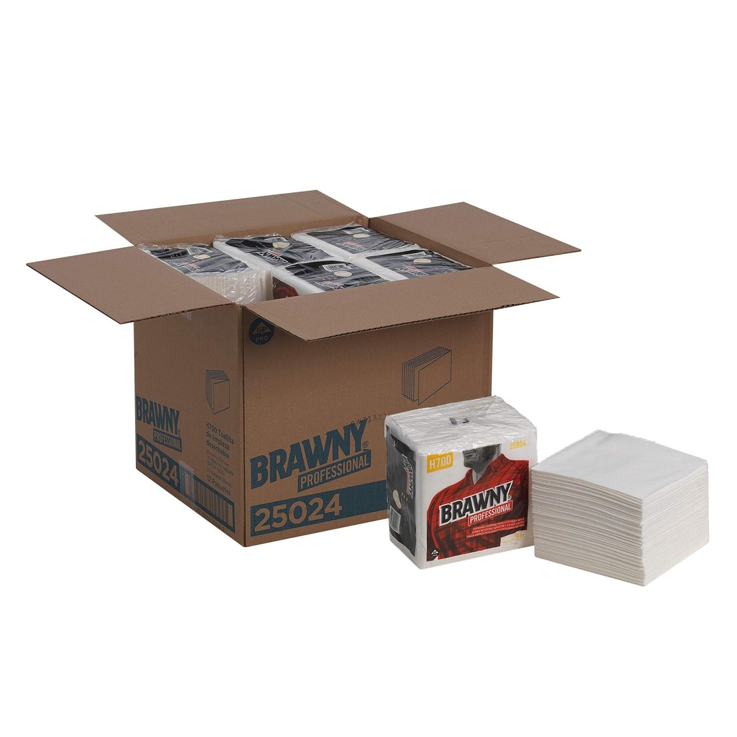 image:imageGeorgiaPacific Professional 25024 Brawny Industrial Heavy Duty Qrtrfld Shop Towels 13x13 White 70 Per Pack Case of 12 PacksWhite