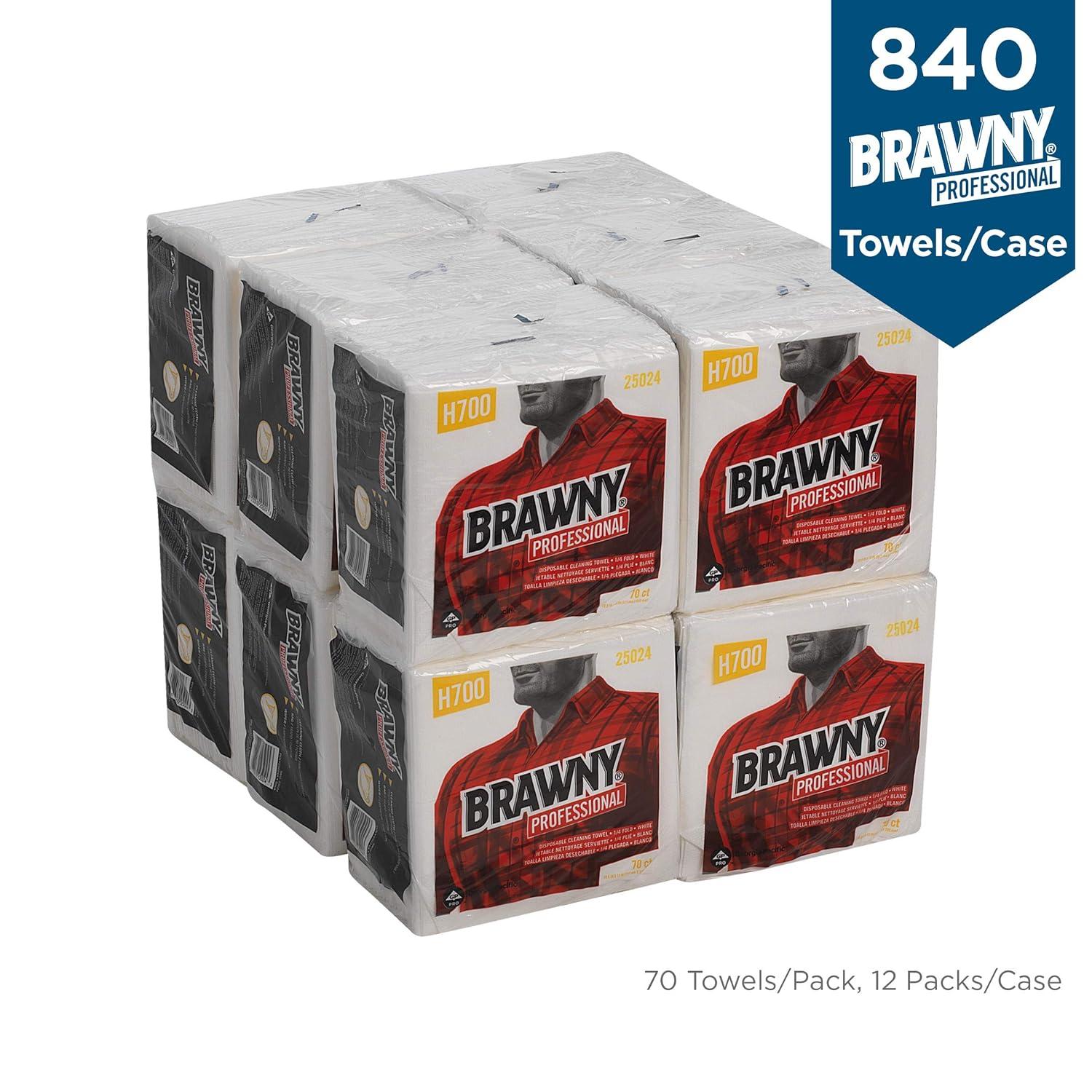 image:imageGeorgiaPacific Professional 25024 Brawny Industrial Heavy Duty Qrtrfld Shop Towels 13x13 White 70 Per Pack Case of 12 PacksWhite