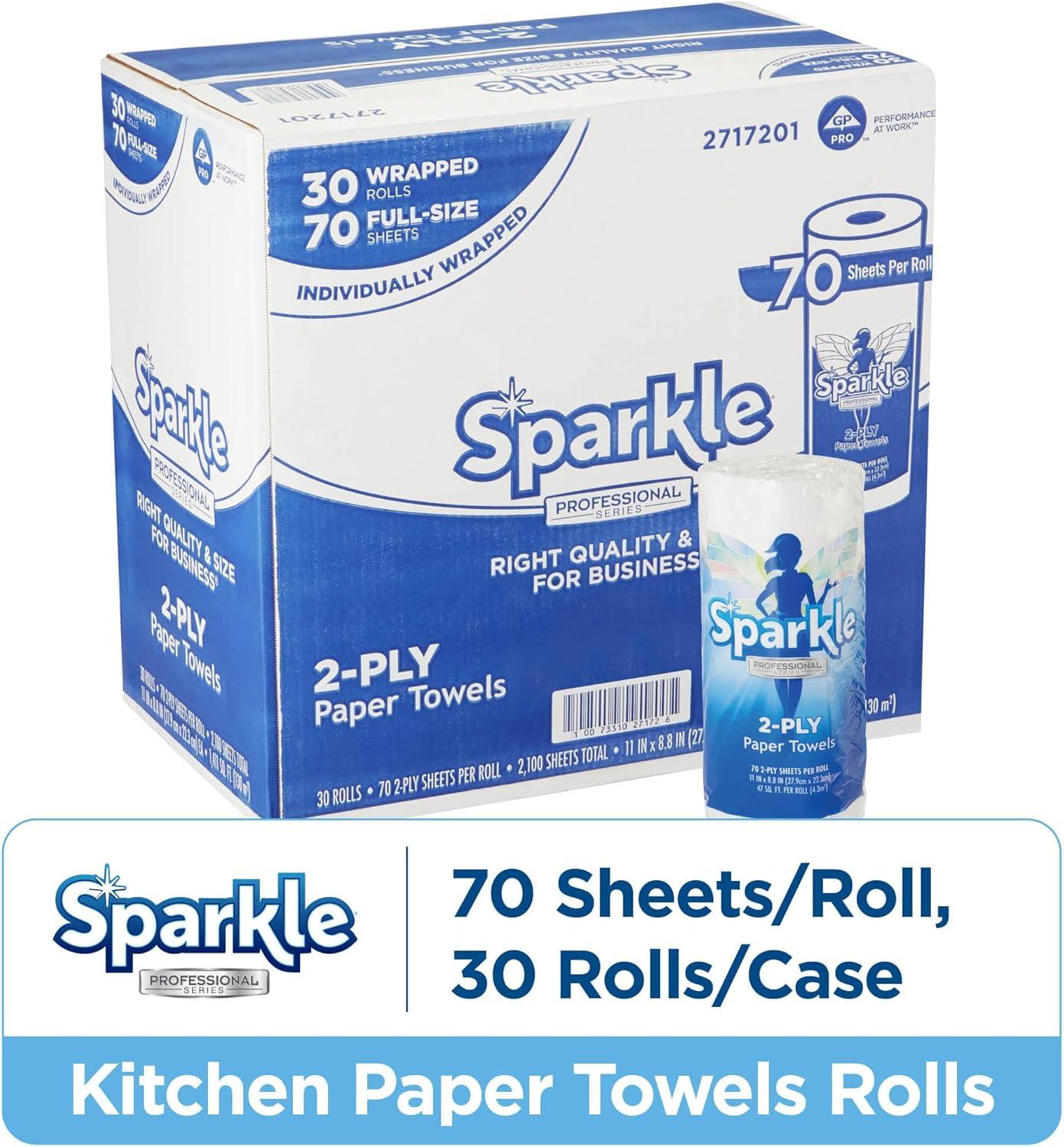 image:imageGeorgiaPacific Sparkle 2Ply Perforated Roll Paper Towels by GP PRO GeorgiaPacific White 2717714 85 Sheets Per Roll 15 Rolls Per CaseWhite