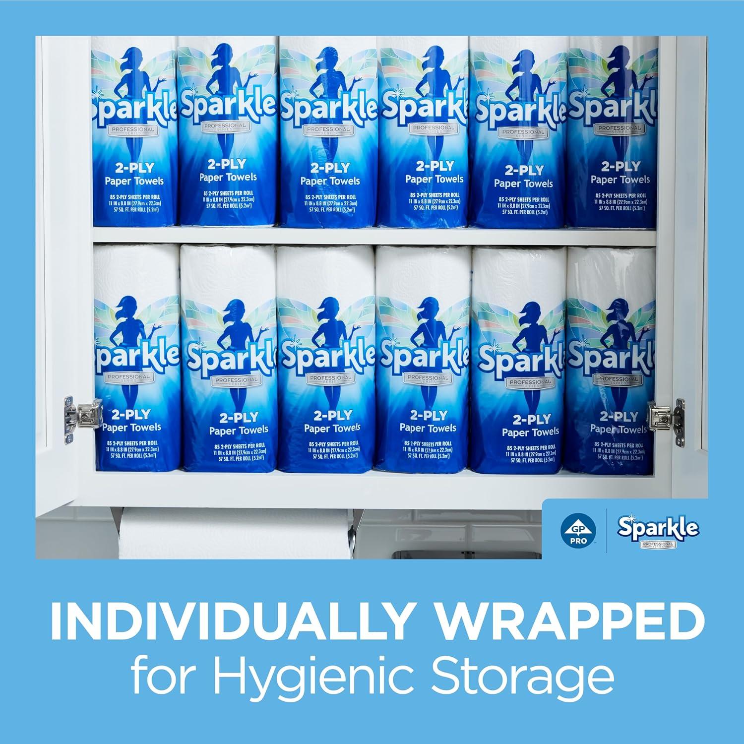 image:imageGeorgiaPacific Sparkle 2Ply Perforated Roll Paper Towels by GP PRO GeorgiaPacific White 2717714 85 Sheets Per Roll 15 Rolls Per CaseWhite