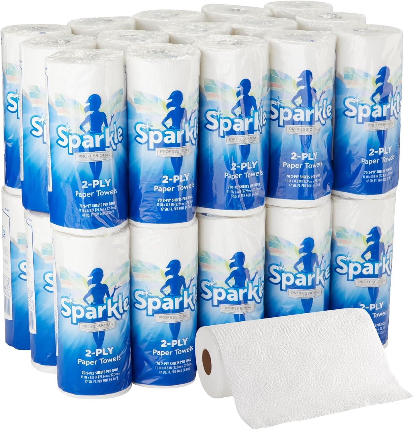 image:imageGeorgiaPacific Sparkle 2Ply Perforated Roll Paper Towels by GP PRO GeorgiaPacific White 2717714 85 Sheets Per Roll 15 Rolls Per CaseWhite