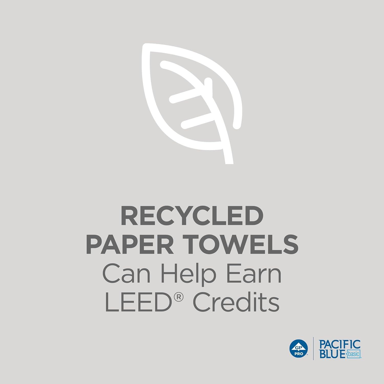 image:imagePacific Blue Basic Recycled Multifold Paper Towels Previously branded Envision by GP PRO GeorgiaPacific Brown 23304 250 Towels Per Pack 16 Packs Per CaseWhite