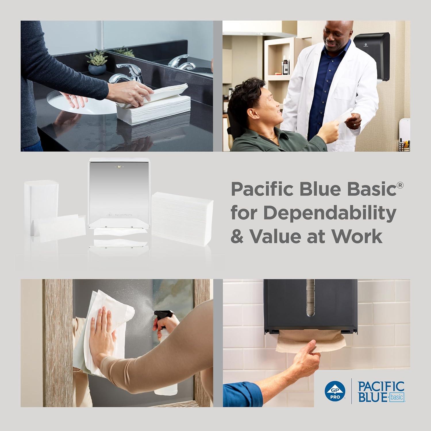image:imagePacific Blue Basic Recycled Multifold Paper Towels Previously branded Envision by GP PRO GeorgiaPacific Brown 23304 250 Towels Per Pack 16 Packs Per CaseWhite