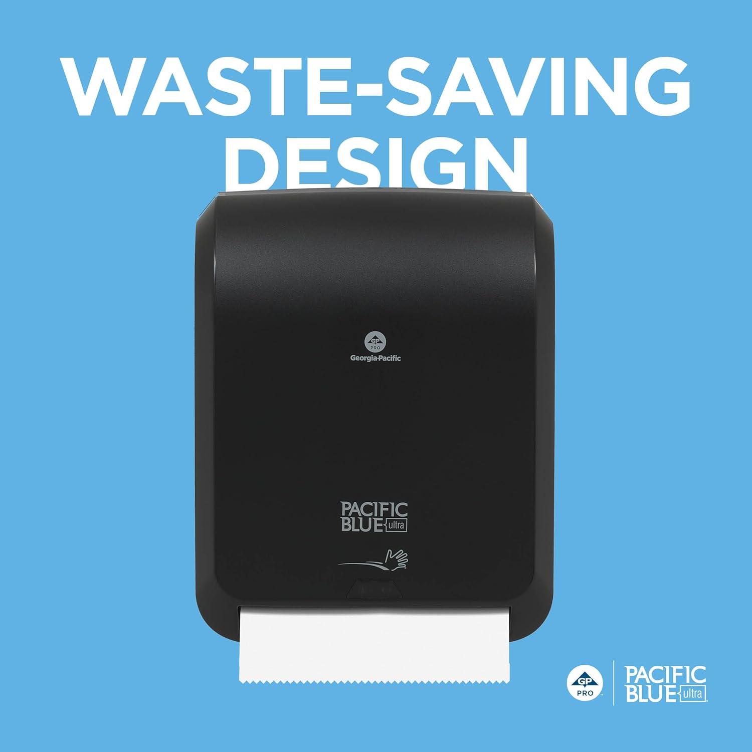 image:imagePacific Blue Ultra 8 HighCapacity Automated Touchless Paper Towel Dispenser by GP PRO GeorgiaPacific Black 59590 129 W x 9 D x 16 H 1 DispenserAutomated dispenser