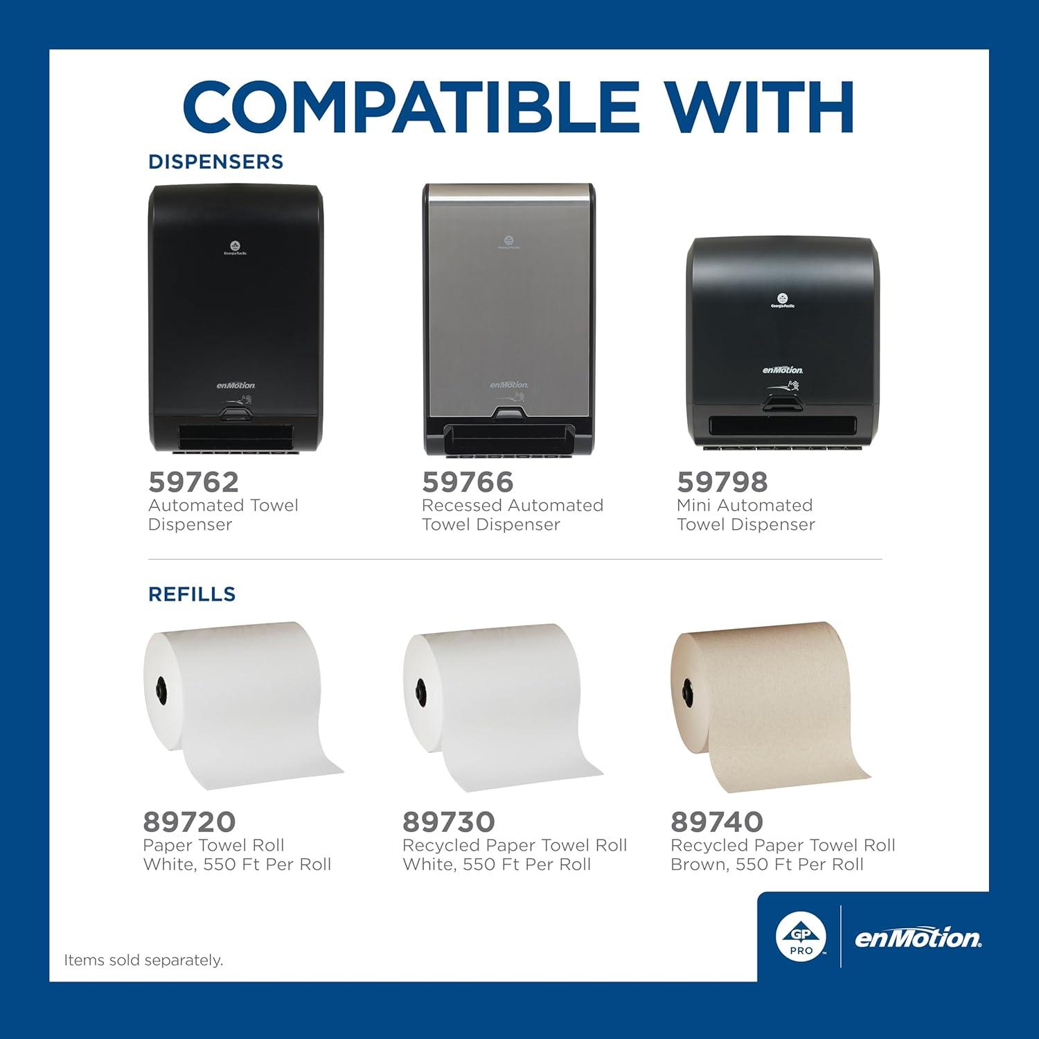 image:imageenMotion Flex Automated Touchless Roll Paper Towel Dispenser by GP PRO GeorgiaPacific Stainless 59766 131 W x 796 D x 2125 H 1 Dispenser