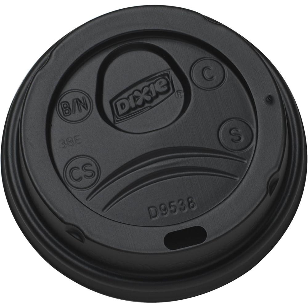 image:imageDixie 8 oz Dome Hot Coffee Cup Lids by GP PRO GeorgiaPacific Black DL9538B 1000 Count 100 Lids Per Sleeve 10 Sleeves Per Case Smallblack