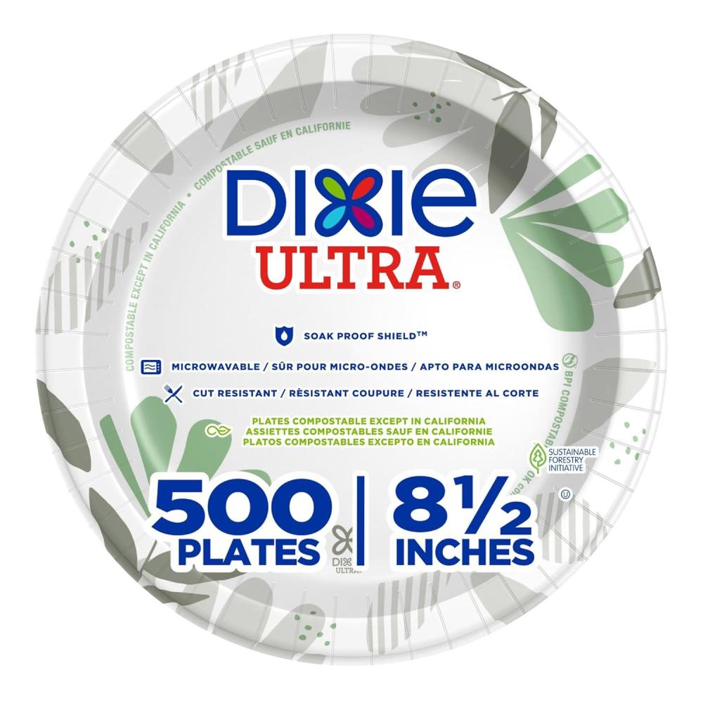 image:imageDixie Ultra 10 Inch HeavyWeight Paper Plates By GP PRO Pathways Botanical Design 500 Count 125 Disposable Plates Per Pack 4 Packs Per Case SXP10PATHPathways Design