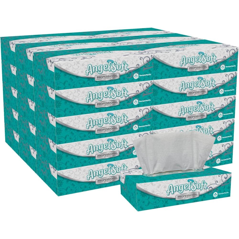 image:imageGeorgiaPacific Angel Soft Professional Series 2Ply Facial Tissue 48580 100 Sheets Per Box 30 Tissue Flat Boxes Per Bulk Case100 Count Pack of 30