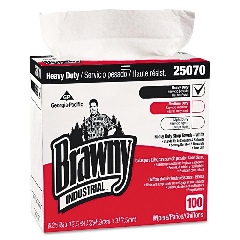 image:imageGeorgiaPacific Brawny Industrial MediumWeight HEF Shop Towel by GP PRO GeorgiaPacific 25070 White 91 W x 165 L 500 Count Case of 5 Boxes 100 Wipers Per Box