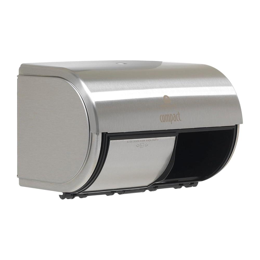 image:imageGeorgiaPacific Compact 2Roll SidebySide Coreless HighCapacity Toilet Paper Dispenser by GP PRO GeorgiaPacific Stainless 56798 10120 W x 6750 D x 7120 H Stainless Steel