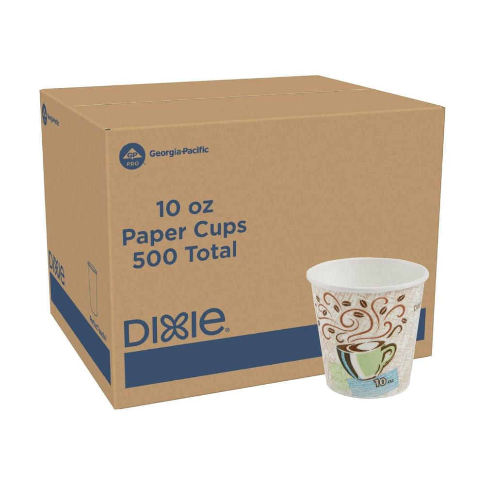 image:imageGeorgiaPacific Dixie PerfecTouch 12 oz Paper Coffee Cups By GP PRO Coffee Haze Design 1000 Count 50 Disposable Cups Per Pack 20 Packs Per Case 5342CD10 oz