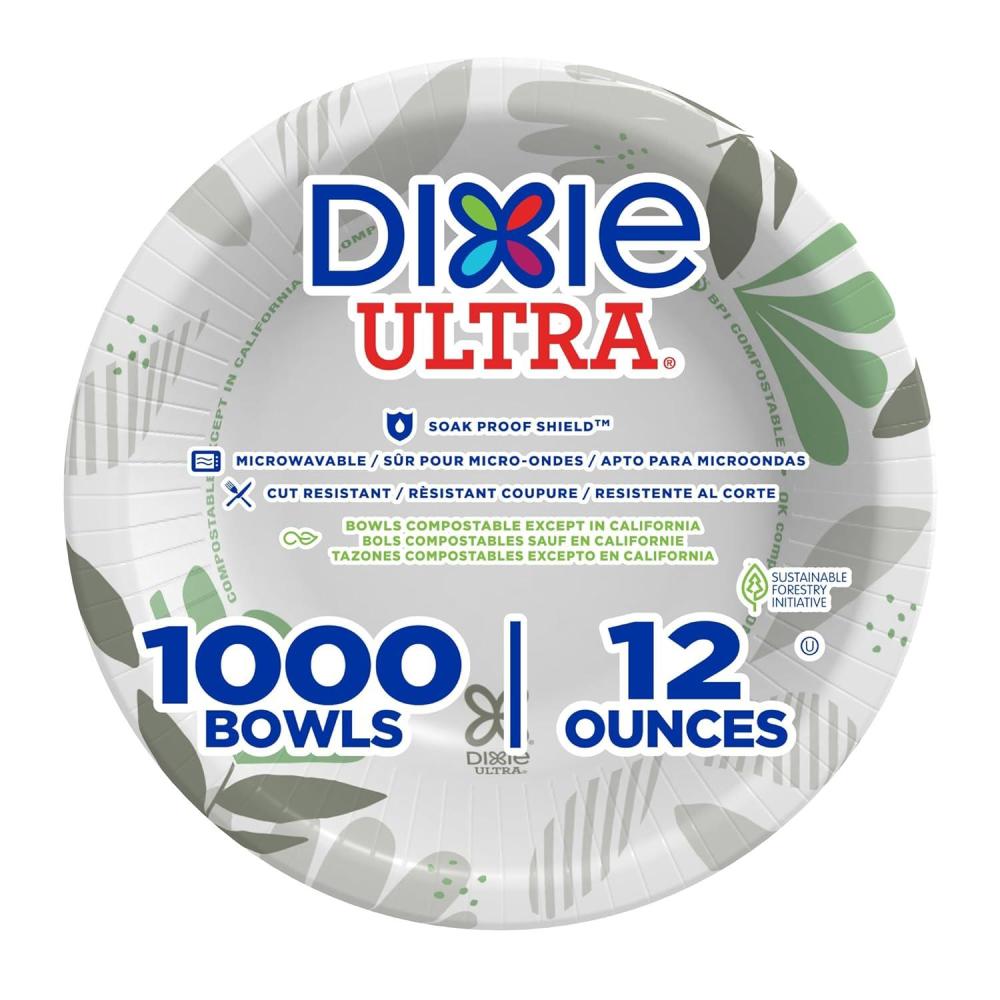 image:imageGeorgiaPacific Dixie Ultra HeavyWeight 12 oz Paper Bowl by GP PRO GeorgiaPacific Pathways SX12PATH 1000 Count 125 Bowls Per Pack 8 Packs Per Case