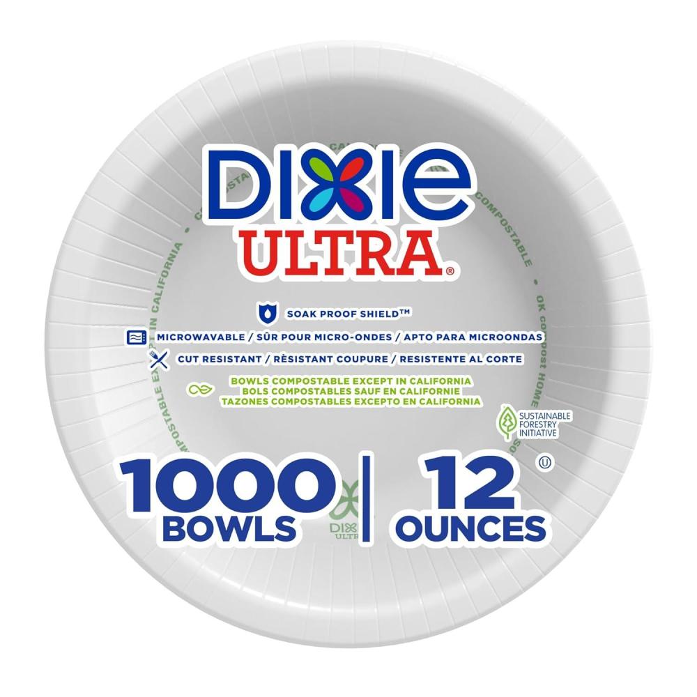 image:imageGeorgiaPacific Dixie Ultra HeavyWeight 12 oz Paper Bowl by GP PRO White SXB12W 1000 Count 125 Bowls Per Pack 8 Packs Per Case