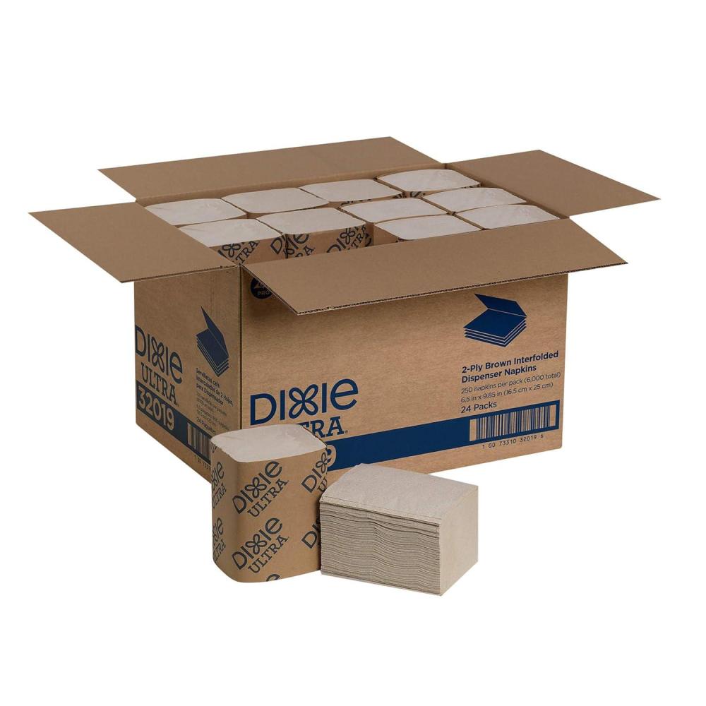 image:imageGeorgiaPacific Dixie Ultra Interfold 2Ply Napkin Dispenser Refill Previously EasyNap by GP PRO GeorgiaPacific Brown 32019 250 Napkins Per Pack 24 Packs Per Case
