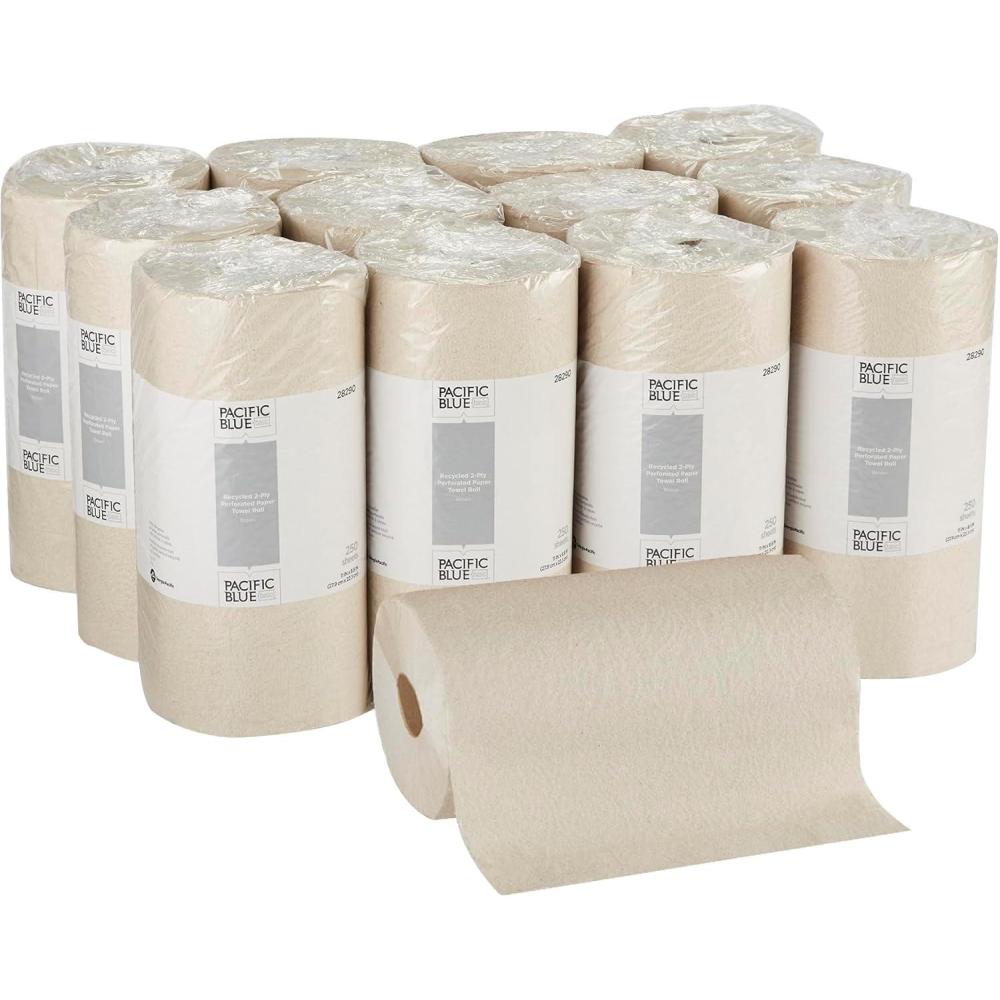 image:imageGeorgiaPacific Pacific Blue Select 2Ply Perforated Roll Paper Towel White 85 Sheets Per Roll 30 Rolls Per Case 27385Brown