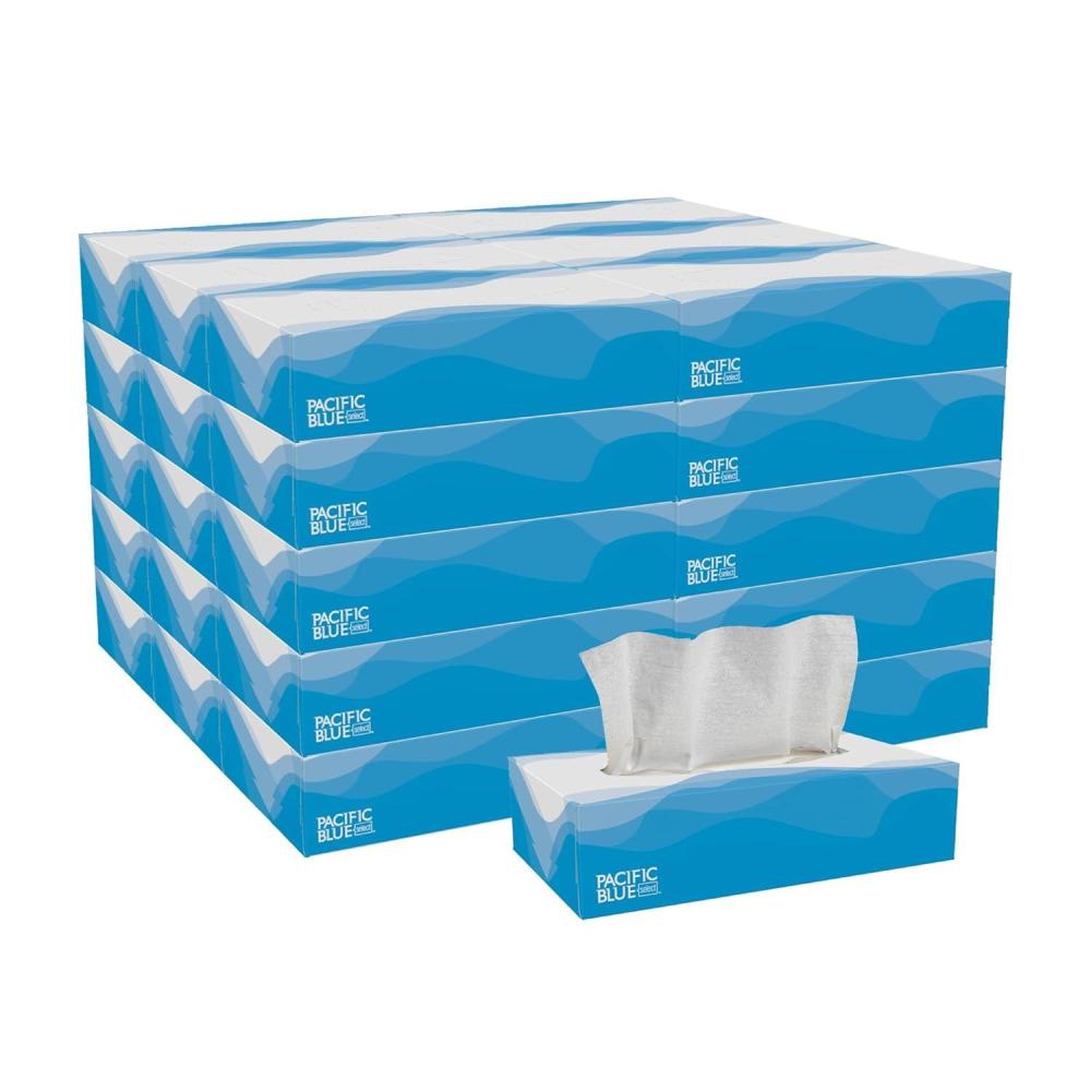 image:imageGeorgiaPacific Pacific Blue Select Facial Tissue 48100 2Ply 100 Sheets Per Box 30 Flat Boxes Per Bulk Case