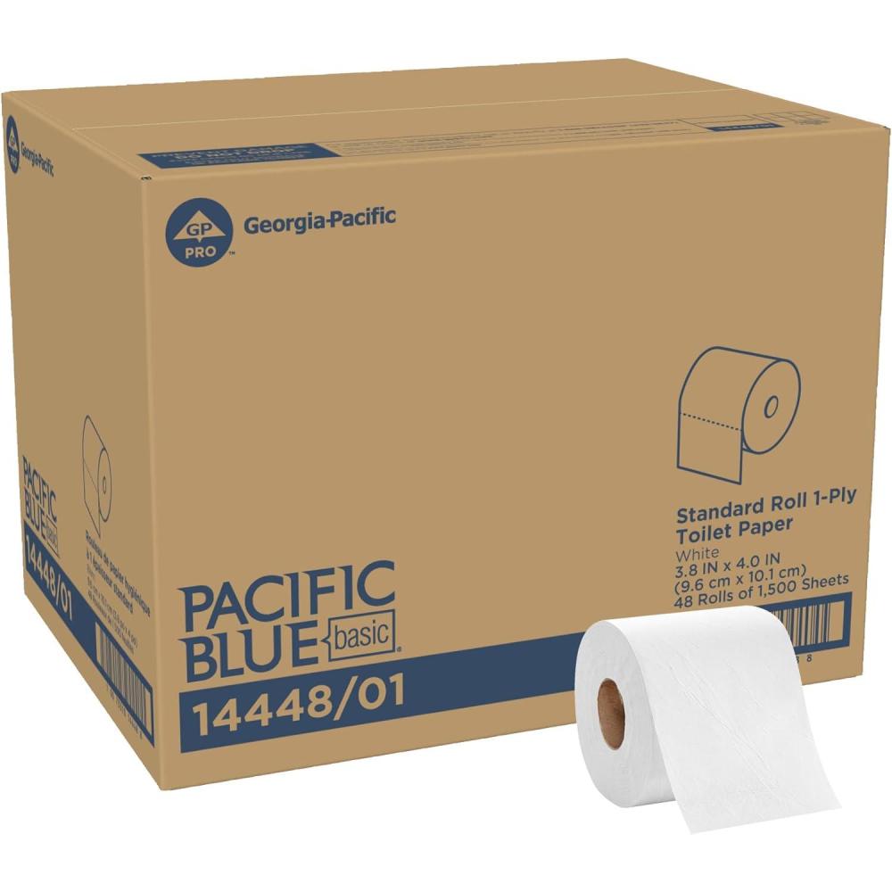 image:imagePacific Blue Basic 1Ply Embossed Toilet Paper Previously Branded Envision 1988101 550 Sheets Per Roll 80 Rolls Per Case48 rolls