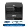 Compact® 4-ROLL Quad Plus CORELESS HIGH-Capacity Toilet Paper Dispenser, Black, 1 Dispenser
