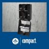 Compact® 4-ROLL Quad Plus CORELESS HIGH-Capacity Toilet Paper Dispenser, Black, 1 Dispenser