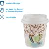 Dixie PerfecTouch 10 oz Paper Coffee Cups and Lids By GP PRO, Coffee Haze Design, 300 Disposable Cups and Lids (50 Disposable Cups and Lids Per Pack, 6 Packs Per Case), 5310COMBO600(White)