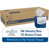 Georgia-Pacific Angel Soft Ultra Professional Series Premium 2-Ply Facial Tissue (4636014), 96 Sheets Per Box, 10 Tissue Cube Boxes Per Case(Cube)