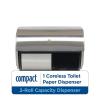 Georgia-Pacific Compact 2-Roll Side-by-Side Coreless High-Capacity Toilet Paper Dispenser by GP PRO (Georgia-Pacific), Stainless, 56798, 10.120″ W x 6.750″ D x 7.120″ H, Stainless Steel