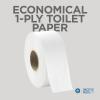 Georgia-Pacific Pacific Blue Basic 1-Ply Jumbo Jr. 9” Toilet Paper by GP PRO (GEORGIA-PACIFIC), 13718, 2,000 Linear Feet Per Roll, 8 Rolls Per Case
