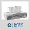 Georgia-Pacific Pacific Blue Basic 2-Ply Facial Tissue (47410), 100 Sheets Per Box, 30 Flat Boxes Per Bulk Case