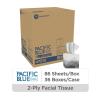 Georgia-Pacific Pacific Blue Basic 2-Ply Facial Tissue (47510), 100 Sheets Per Box, 36 Cube Boxes Per Bulk Case
