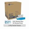 Georgia-Pacific, Pacific Blue Select Facial Tissue (48100), 2-Ply, 100 Sheets Per Box, 30 Flat Boxes Per Bulk Case