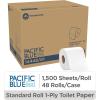 Pacific Blue Basic 1-Ply Embossed Toilet Paper (Previously Branded Envision), 19881/01, 550 Sheets Per Roll, 80 Rolls Per Case(48 rolls)