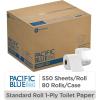 Pacific Blue Basic 1-Ply Embossed Toilet Paper (Previously Branded Envision), 19881/01, 550 Sheets Per Roll, 80 Rolls Per Case(80 rolls)