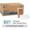 Pacific Blue Basic Recycled Multifold Paper Towels (Previously branded Envision) by GP PRO (Georgia-Pacific), Brown, 23304, 250 Towels Per Pack, 16 Packs Per Case(White)