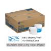 Pacific Blue Select 2-Ply Embossed Toilet Paper (previously Branded Preference), 18240/01, 550 Sheets Per Roll, 40 Rolls Per Case(40 Rolls)