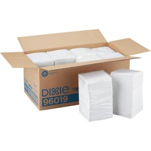 Dixie 1-Ply Beverage Napkin by GP PRO (Georgia-Pacific), White, 1/4 Fold, 96019, 500 Napkins Per Pack, 8 Packs Per Case, 4000ct(8)