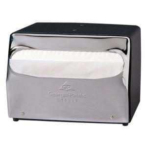 Dixie Countertop Full-Fold Napkin Dispenser by GP PRO (Georgia-Pacific), Chrome, 51602, 7.5″ W x 6.0″ D x 5.375″ H, Black and Chrome(7.5″W x 6″D x 5.375″H)
