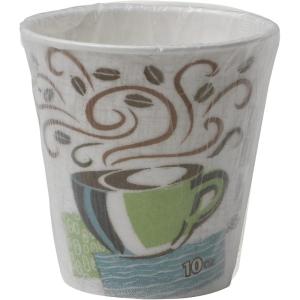 Dixie PerfecTouch 8 oz Paper Coffee Cups By GP PRO, Coffee Haze Design, 1000 Count (Individually Wrapped Disposable Cups), 5338CDWR(Multicolor)