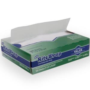 Dixie Rite-Wrap Light-Weight Interfolded Dry Wax Deli Paper by GP PRO (Georgia-Pacific), White, RW106, 10″ W x 10.75″ L (Case of 12 Boxes, 500 Sheets Per Box)(7.5″ W x 10.75″ L)
