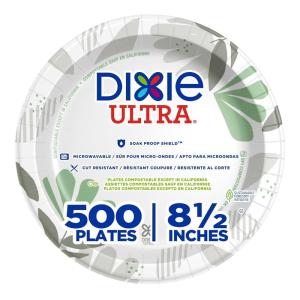 Dixie Ultra 10 Inch Heavy-Weight Paper Plates By GP PRO, Pathways Botanical Design, 500 Count (125 Disposable Plates Per Pack, 4 Packs Per Case), SXP10PATH(Pathways Design)