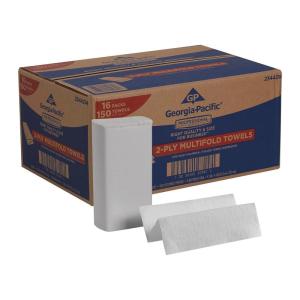 GP Georgia-Pacific Professional Series Premium 2-Ply Multifold Paper Towels by GP PRO, White, 2344214, 150 Towels Per Pack, 16 Packs Per Case