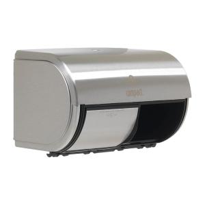 Georgia-Pacific Compact 2-Roll Side-by-Side Coreless High-Capacity Toilet Paper Dispenser by GP PRO (Georgia-Pacific), Stainless, 56798, 10.120″ W x 6.750″ D x 7.120″ H, Stainless Steel