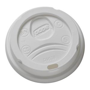 Georgia-Pacific Dixie 8 oz. Dome Plastic Hot Coffee Cup Lid by GP PRO (Georgia-Pacific), White, 9538DX, 1,000 Count (100 Lids Per Sleeve, 10 Sleeves Per Case)