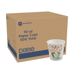 Georgia-Pacific Dixie PerfecTouch 12 oz Paper Coffee Cups By GP PRO, Coffee Haze Design, 1000 Count (50 Disposable Cups Per Pack, 20 Packs Per Case), 5342CD(10 oz)