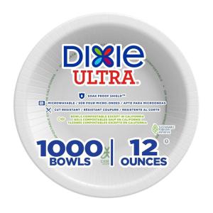 Georgia-Pacific Dixie Ultra Heavy-Weight 12 oz. Paper Bowl by GP PRO, White, SXB12W, 1,000 Count (125 Bowls Per Pack, 8 Packs Per Case)
