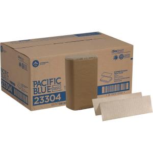 Pacific Blue Basic Recycled Multifold Paper Towels (Previously branded Envision) by GP PRO (Georgia-Pacific), Brown, 23304, 250 Towels Per Pack, 16 Packs Per Case(Brown)